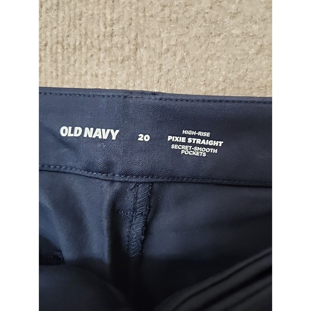 Old Navy Pixie Straight Ankle Pants Womens 20 Navy Blue High Rise Stretch NEW - Picture 8 of 10